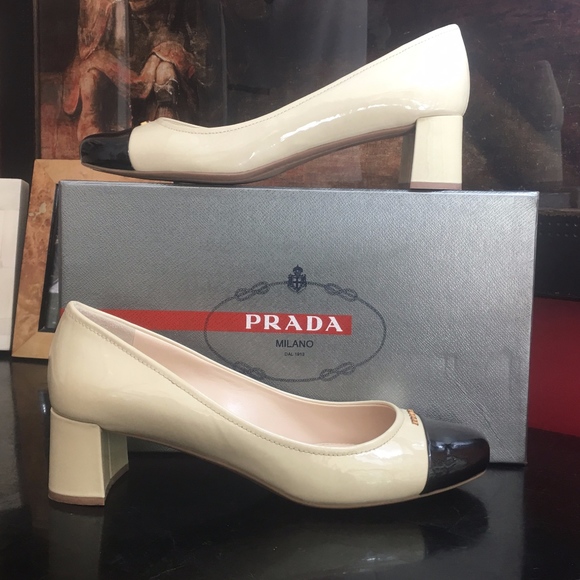 SOLD!! Authentic PRADA NIB Bi-Color Pumps Heels 40 10 - Picture 4 of 8